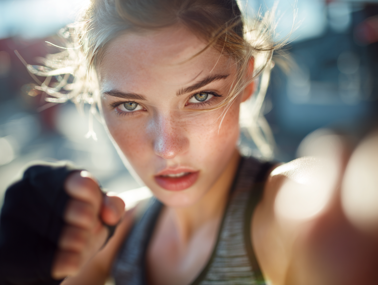 Aktív középkorú nő edzés közben